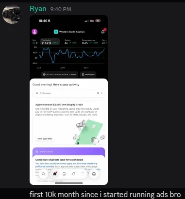 A win screenshot a member posted in the chat